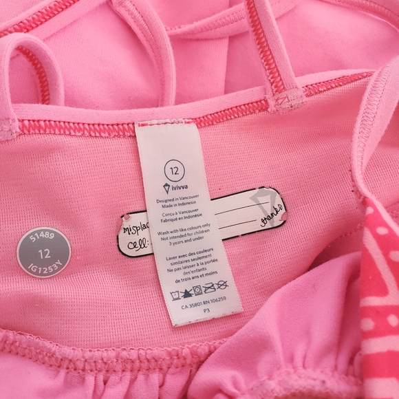 Ivivva Lululemon Sundancer Tank Diamond Daze neon pink shell - Size 12 - Picture 4 of 4